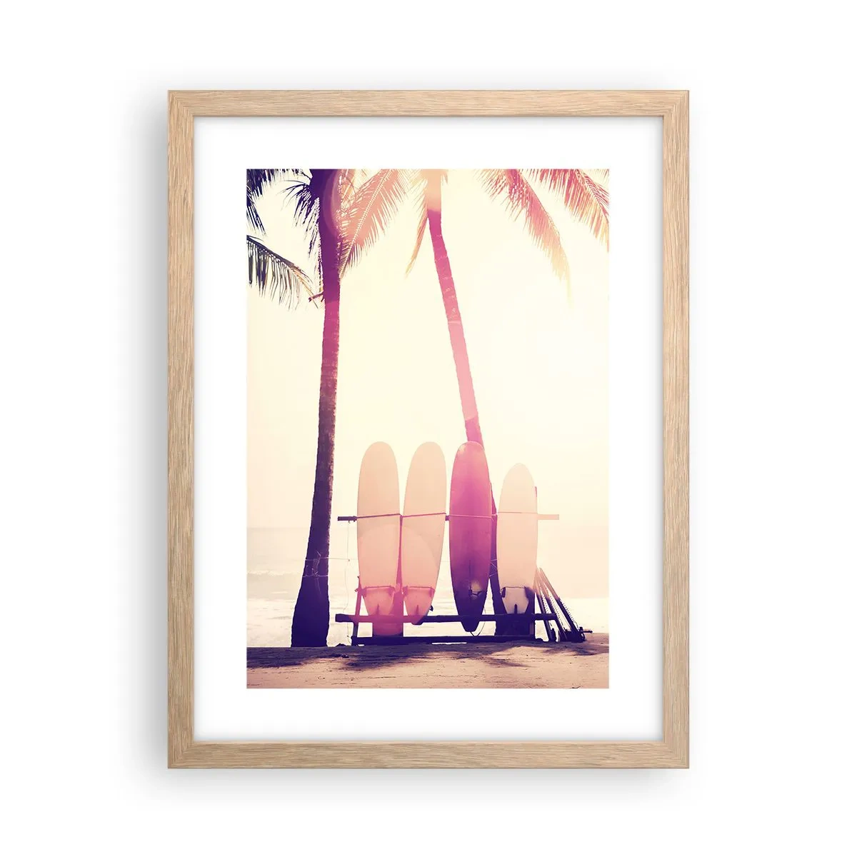 Plagát v ráme zo svetlého duba - Bude to skvelý deň - 30x40 cm