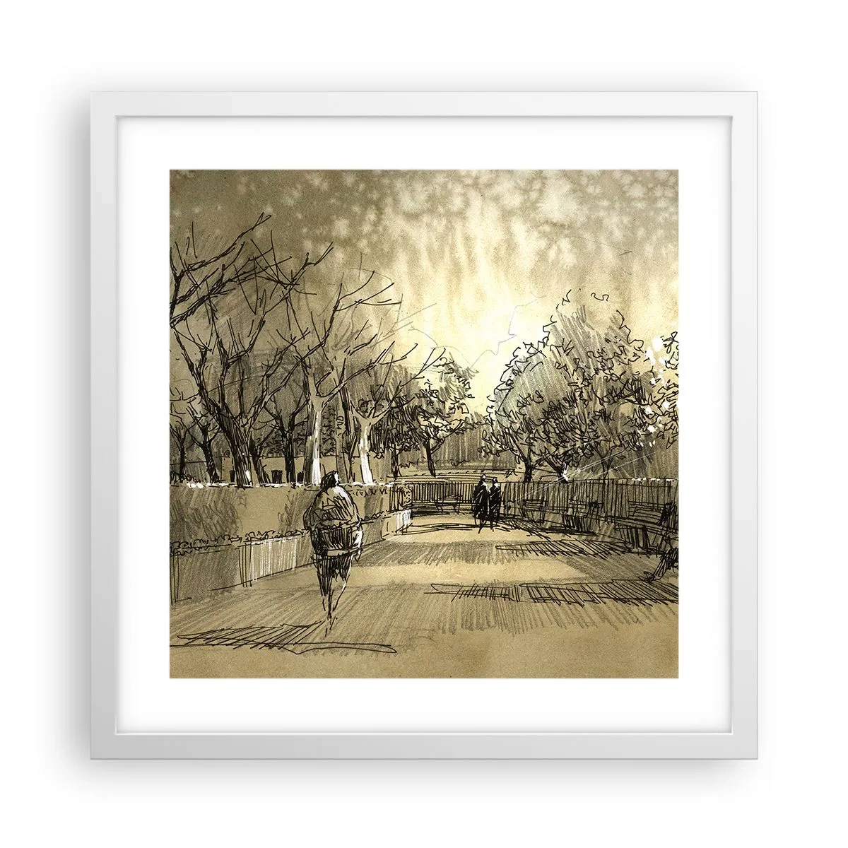 Plagát v bielom ráme - Pierkom zastavený okamih - 40x40 cm