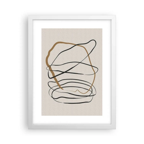 Plagát v bielom ráme - Kompozícia – tanec v slučke - 30x40 cm