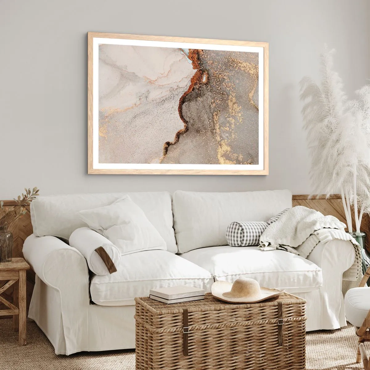 Plagát v ráme zo svetlého duba - Na hranici farieb - 100x70 cm