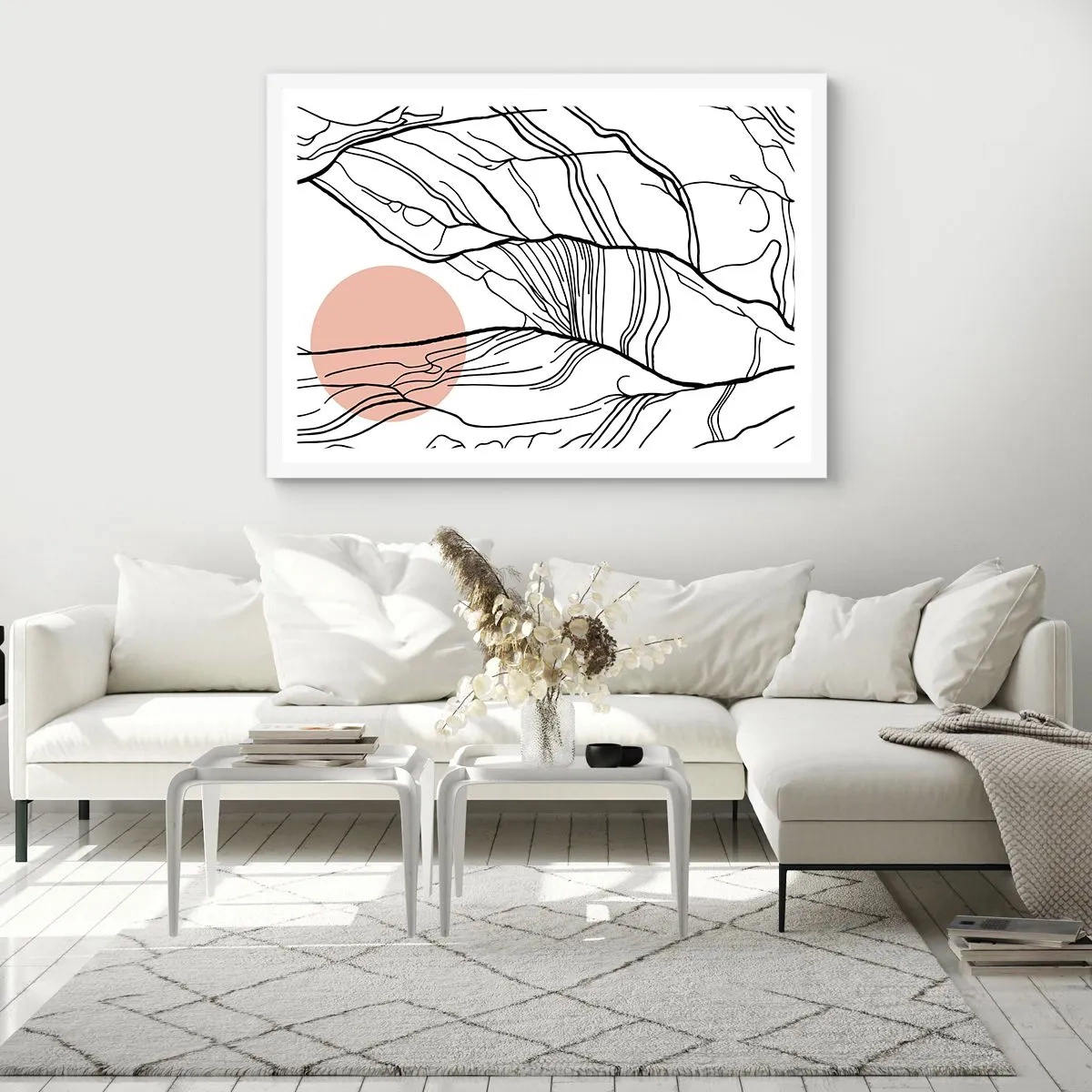 Plagát v bielom ráme - V sieti vetvičiek - 91x61 cm