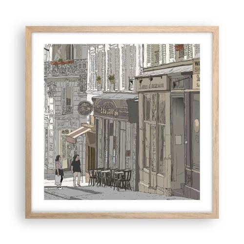 Plagát v ráme zo svetlého duba - Mestské radosti - 50x50 cm