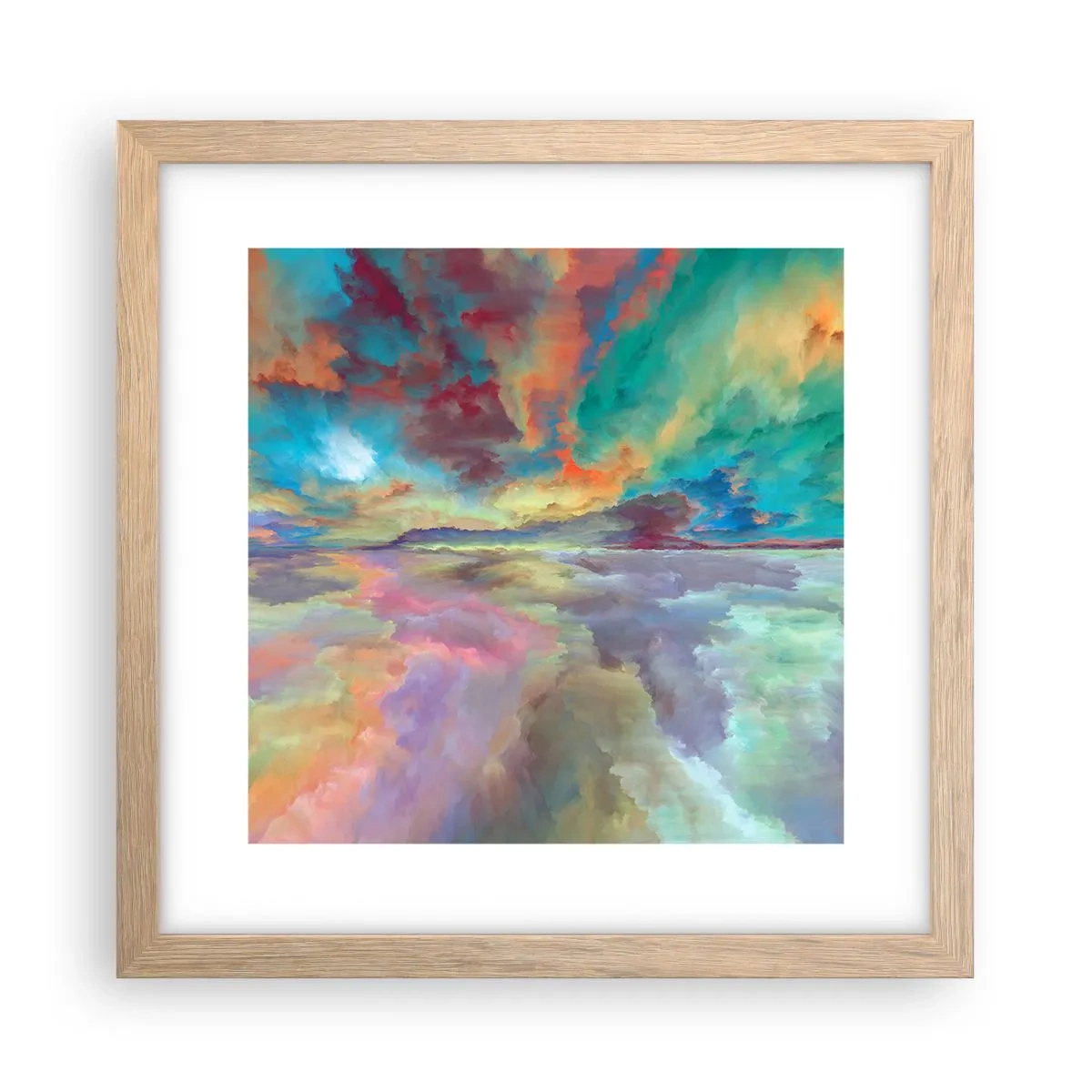 Plagát v ráme zo svetlého duba - Dve neba - 30x30 cm