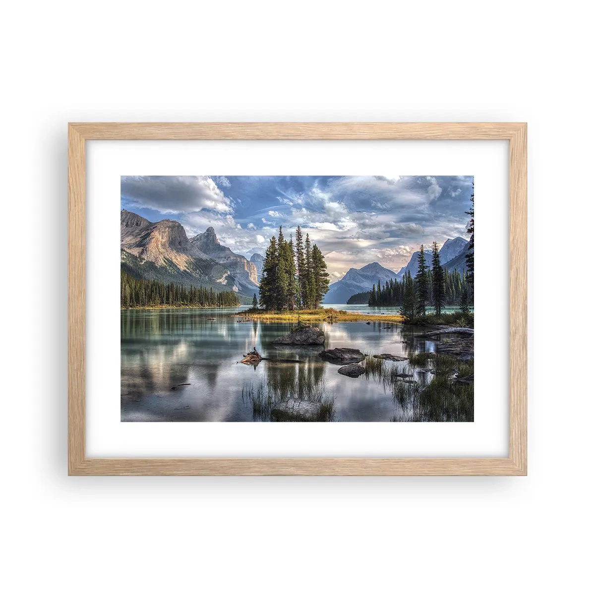 Plagát v ráme zo svetlého duba - Pri veľkej a čistej vode… - 40x30 cm