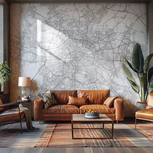 Fototapeta Premium Sand - Kvet Berlína - Mesto, Mapa mesta, Berlín - 150x105 cm