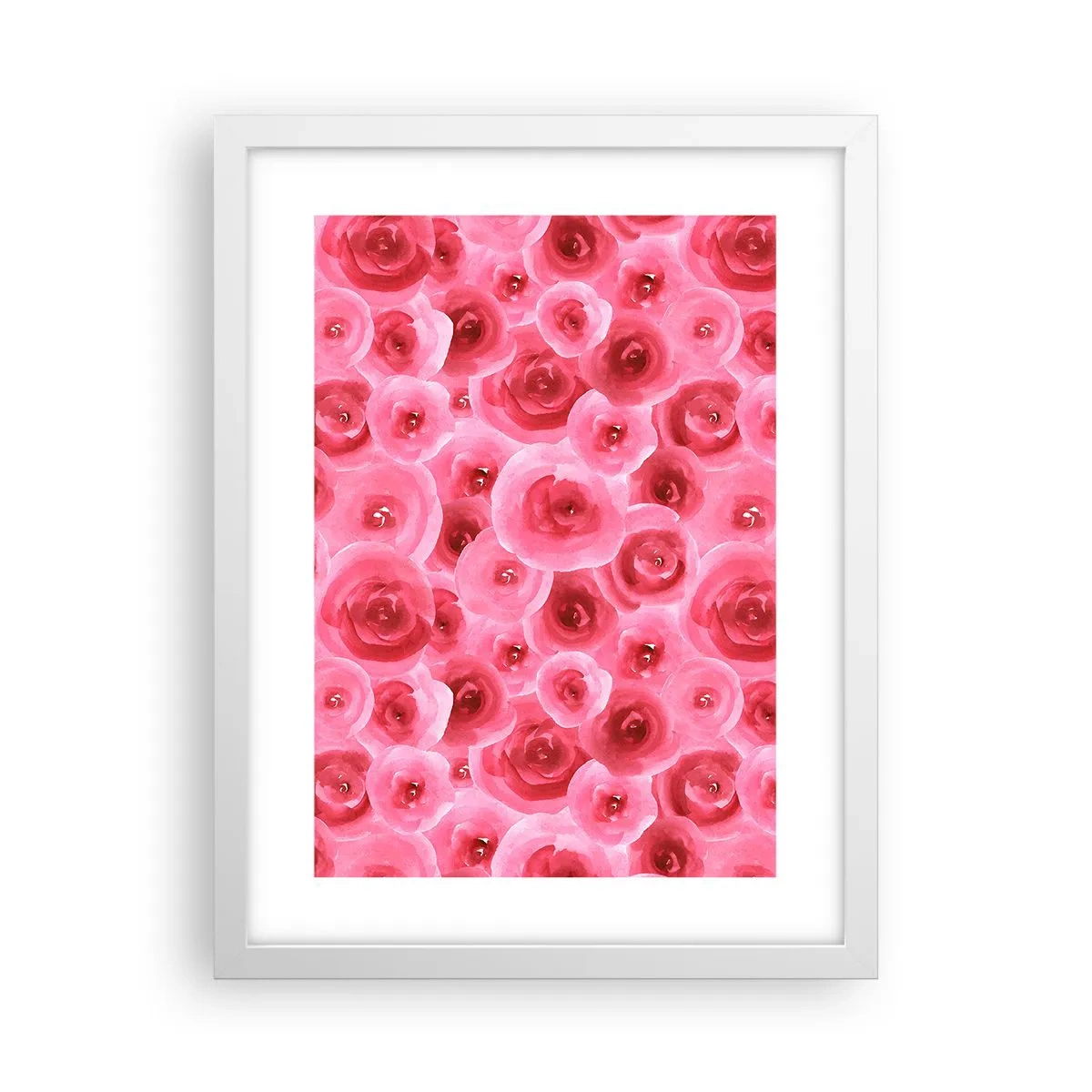 Plagát v bielom ráme - Ruže dole aj hore - 30x40 cm