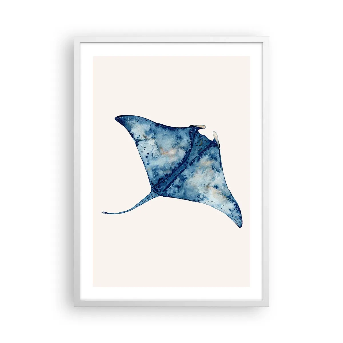 Plagát v bielom ráme - Modrý život - 50x70 cm