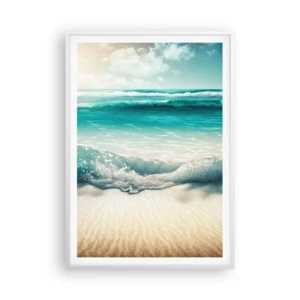 Plagát v bielom ráme - Kľud oceánu - 70x100 cm
