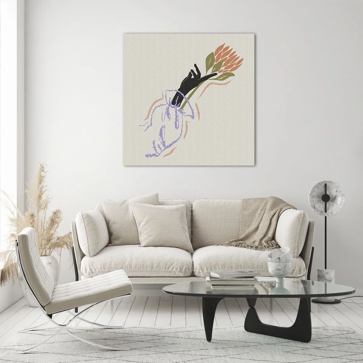 Obraz na skle - Sesterský dotyk - 60x60 cm