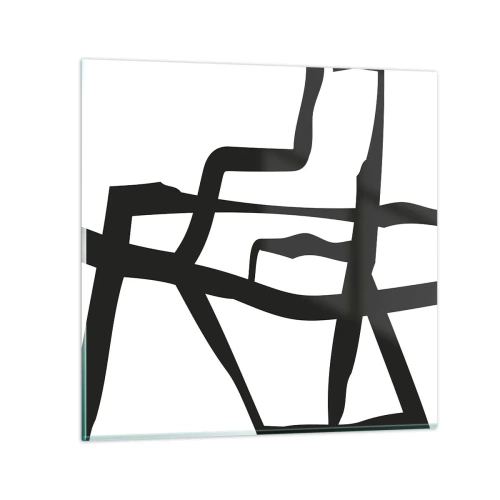 Obraz na skle - Čiernobiela konštrukcia - 60x60 cm