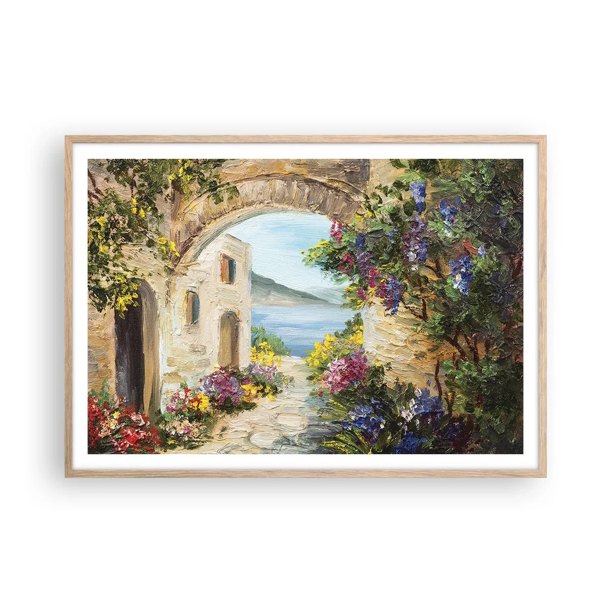 Plagát v ráme zo svetlého duba - Pôvab pobrežnej krajiny - 100x70 cm