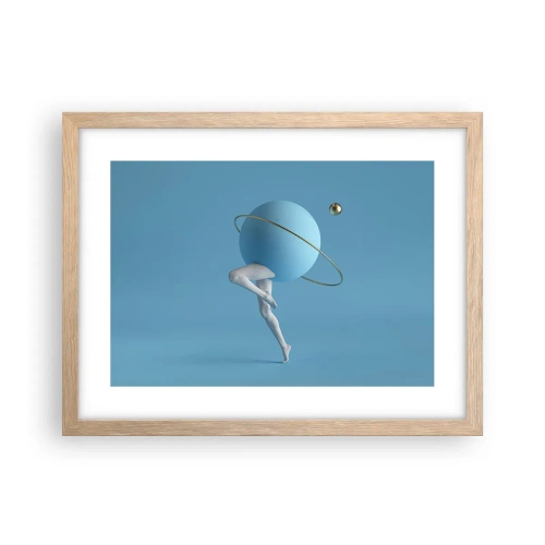 Plagát v ráme zo svetlého duba - Šialenstvo planét - 40x30 cm