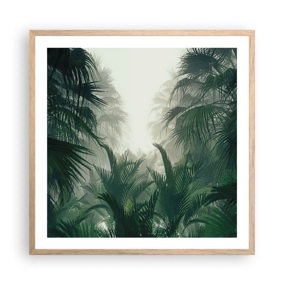 Plagát v ráme zo svetlého duba - Tropická záhada - 60x60 cm