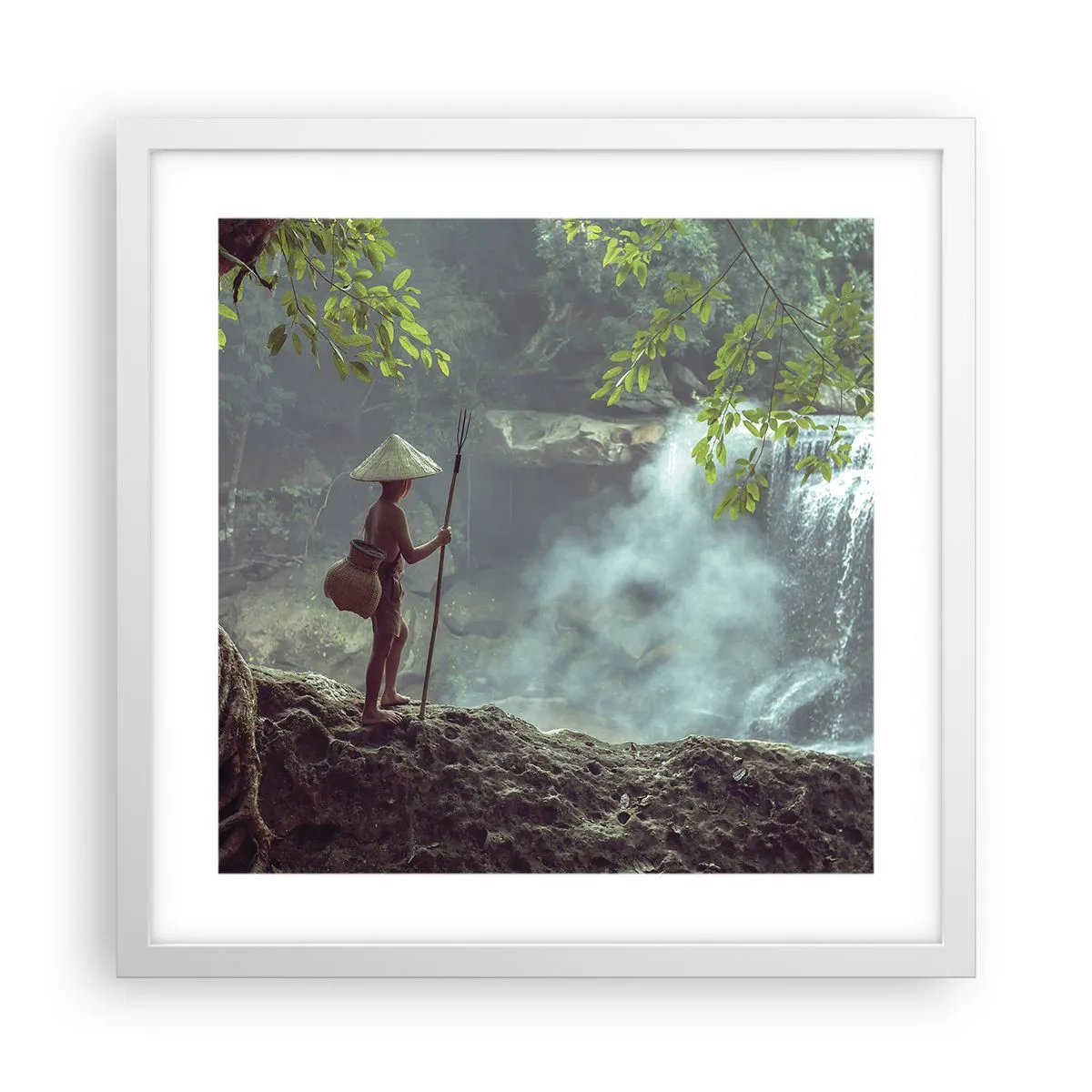 Plagát v bielom ráme - Spriatelený s prírodou - 40x40 cm