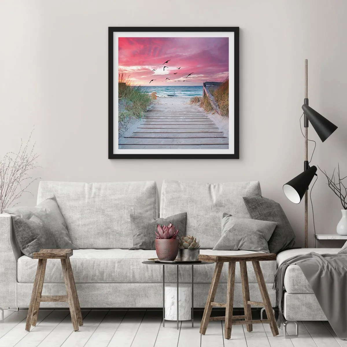 Plagát v čiernom ráme - Baltská impresia - 60x60 cm