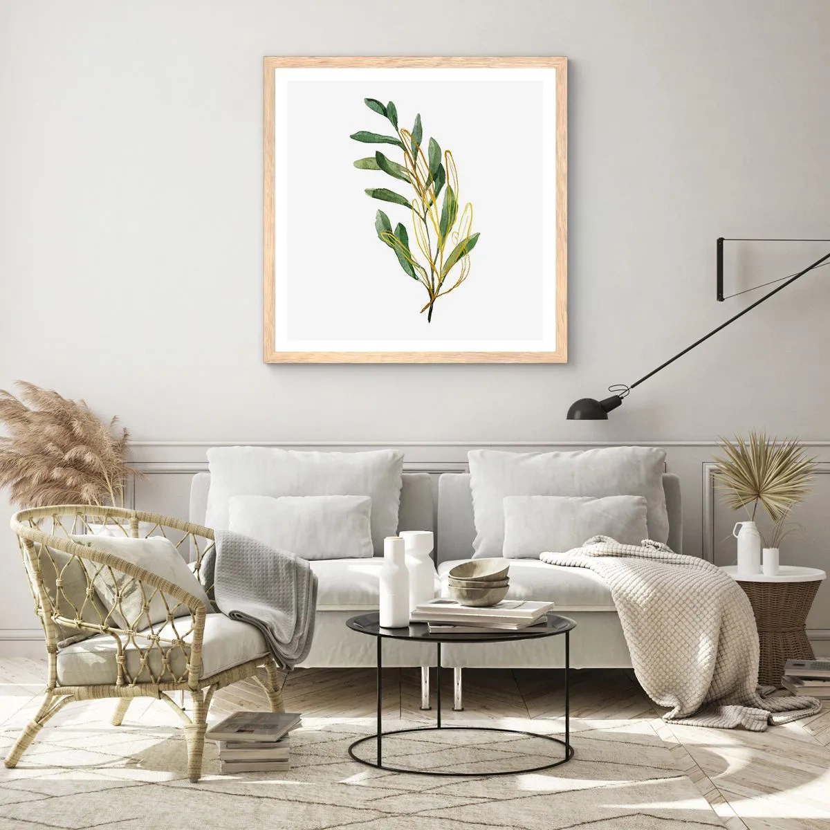 Plagát v ráme zo svetlého duba - Všetko, čo je dobré - 60x60 cm