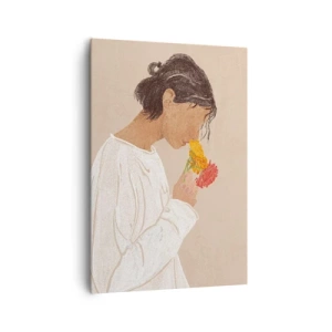 Obraz na plátne - Dievča a kvety - 70x100 cm