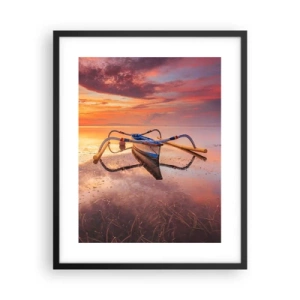 Plagát v čiernom ráme - Pokoj tropického večera - 40x50 cm