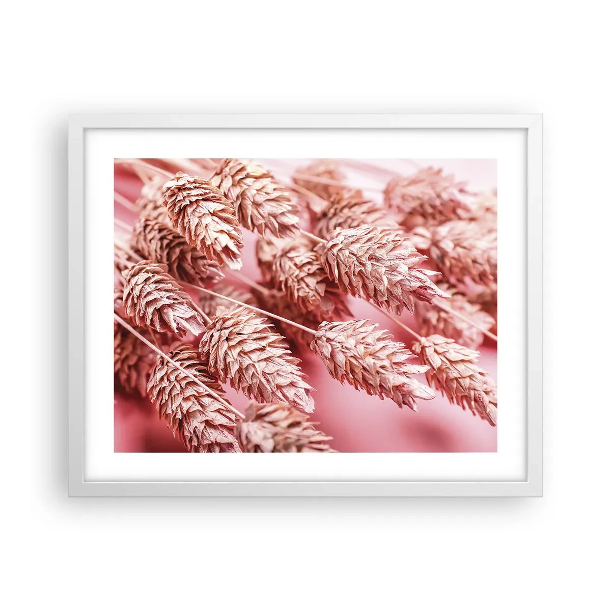 Plagát v bielom ráme - Kvetinová kaskáda v ružovej - 50x40 cm