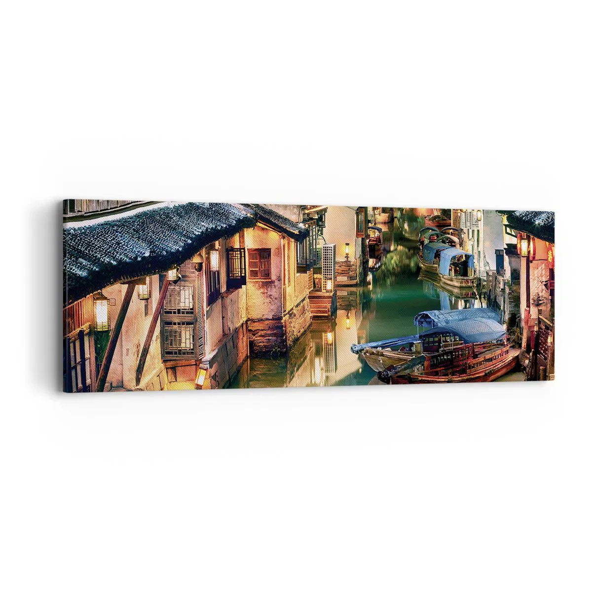 Obraz na plátne - Večer na čínskej ulici - 90x30 cm