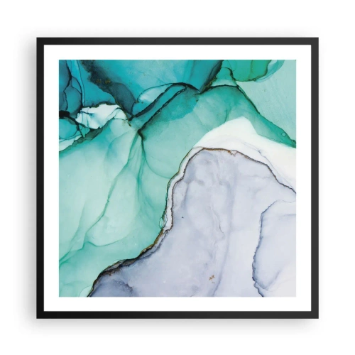 Plagát v čiernom ráme - Štúdia v tyrkysovej - 60x60 cm