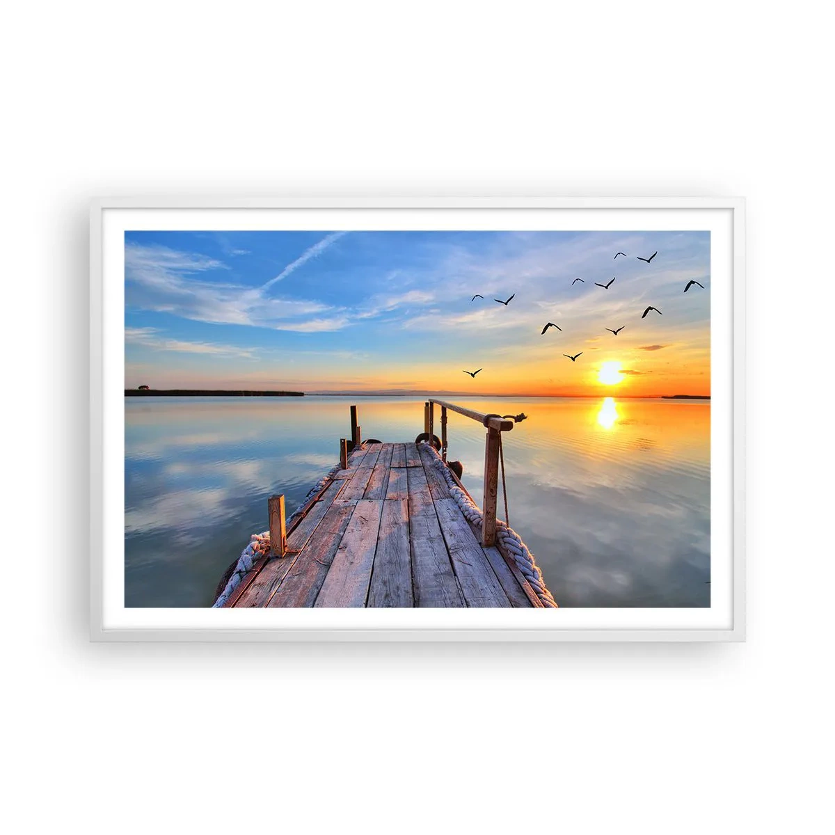 Plagát v bielom ráme - Ísť pred seba smerom k slnku - 91x61 cm