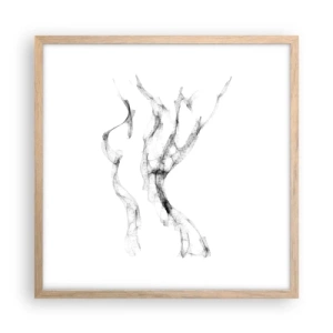 Plagát v ráme zo svetlého duba - Krásna a silná - 50x50 cm