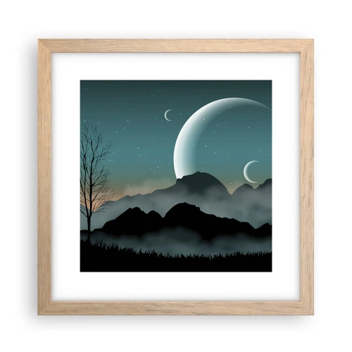 Plagát v ráme zo svetlého duba - Karneval hviezdnej noci - 30x30 cm