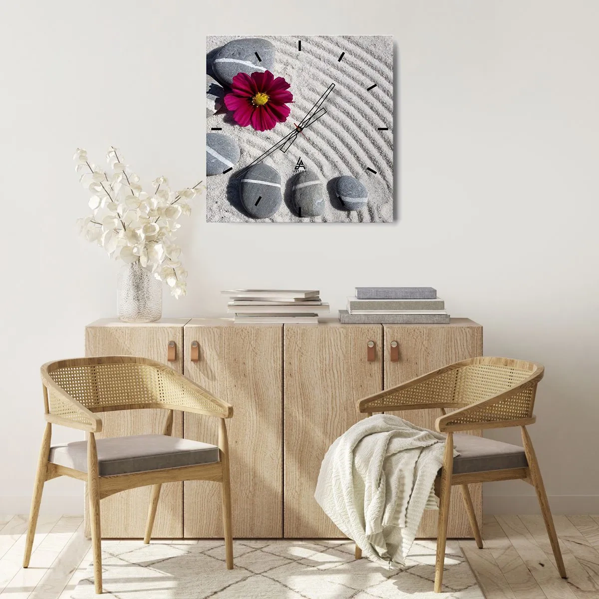 Nástenné hodiny - Energia a pokoj magického kruhu prírody - 30x30 cm