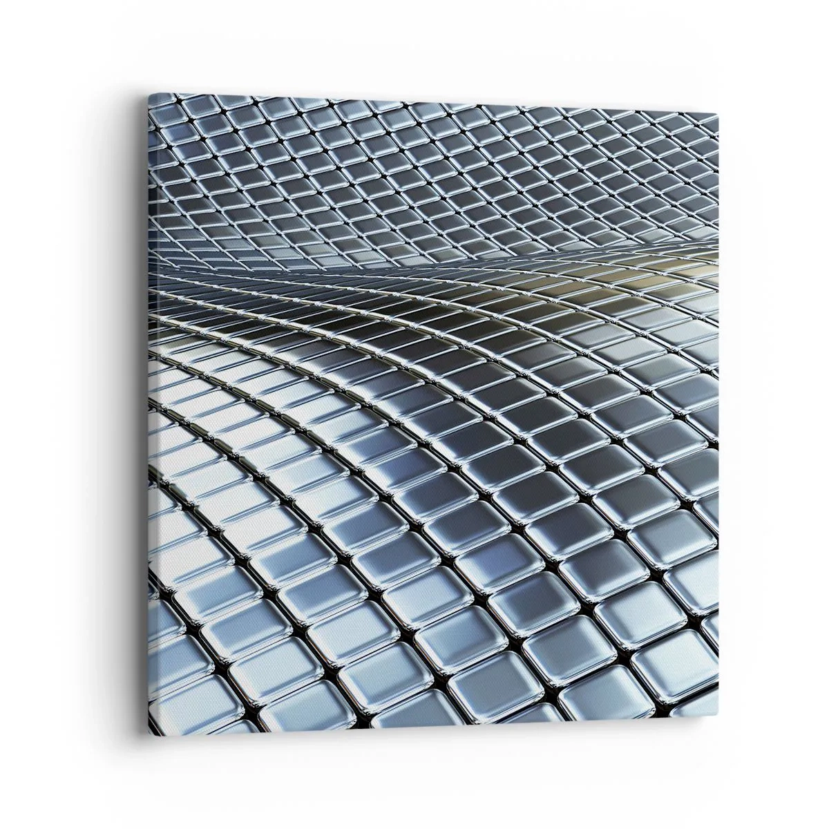 Obraz na plátne - Kovová strieborná vlna - 40x40 cm