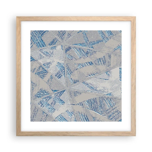 Plagát v ráme zo svetlého duba - V šedo-modrom labyrinte - 40x40 cm