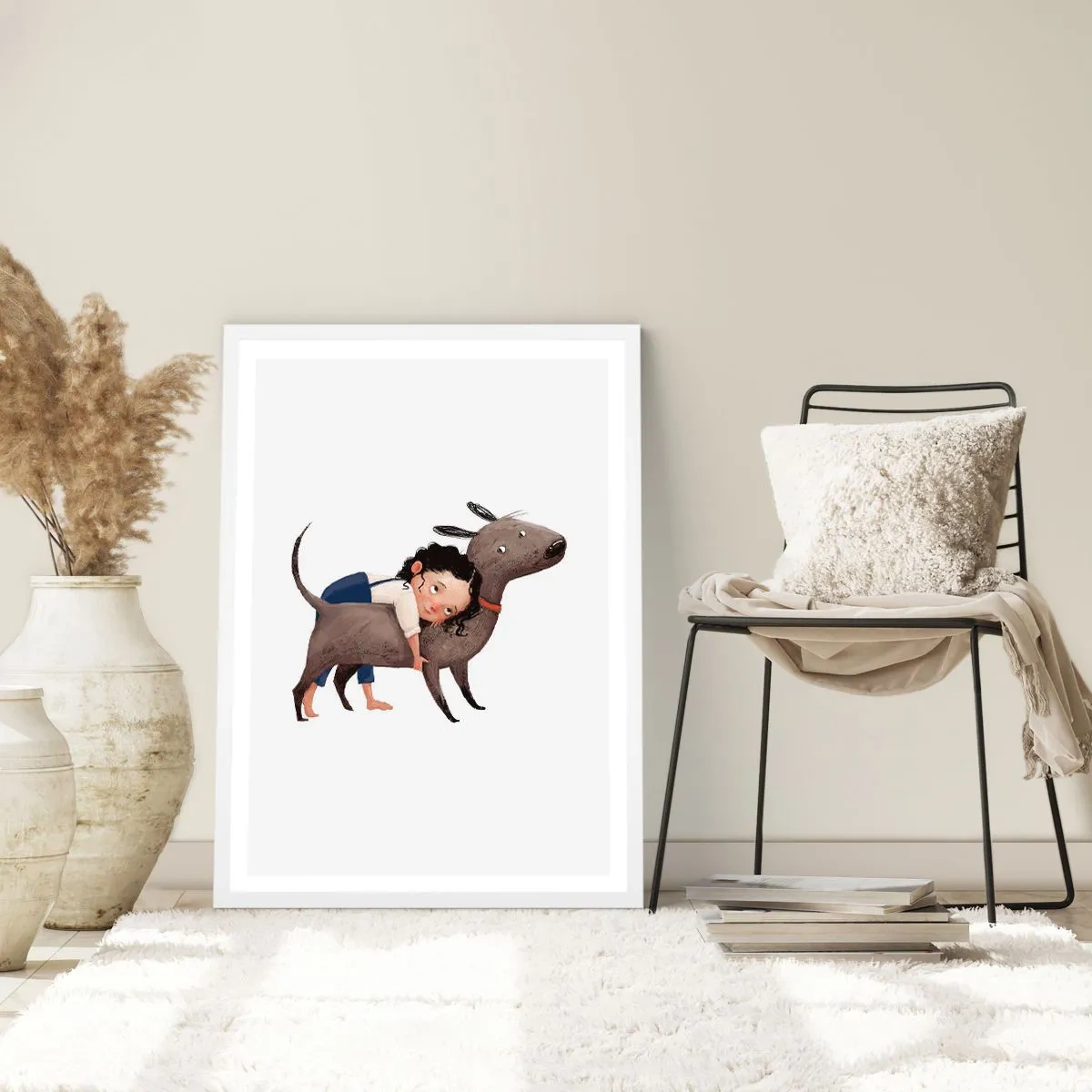 Plagát v bielom ráme - Najlepší priatelia - 61x91 cm