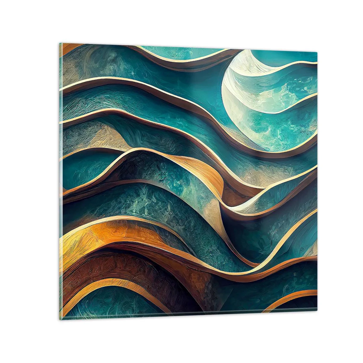 Obraz na skle - Meandre modrej - 60x60 cm