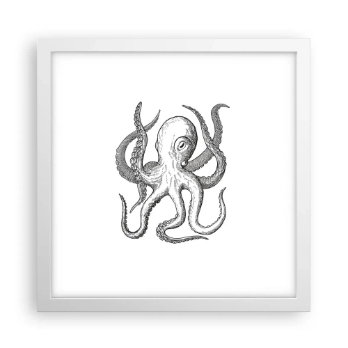 Plagát v bielom ráme - Tancujúca s vlnami - 30x30 cm