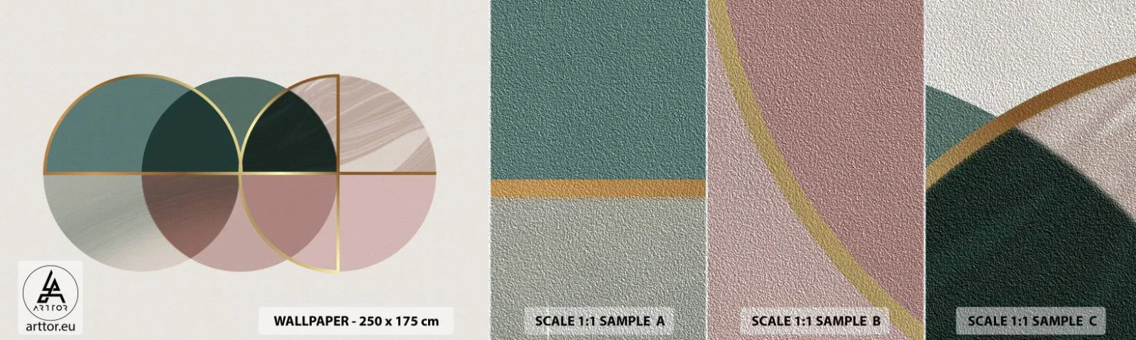 Vzorka fototapety Premium Sand - Kolesá… - Abstrakcia, Kus, Moderný vzor - 100x30 cm