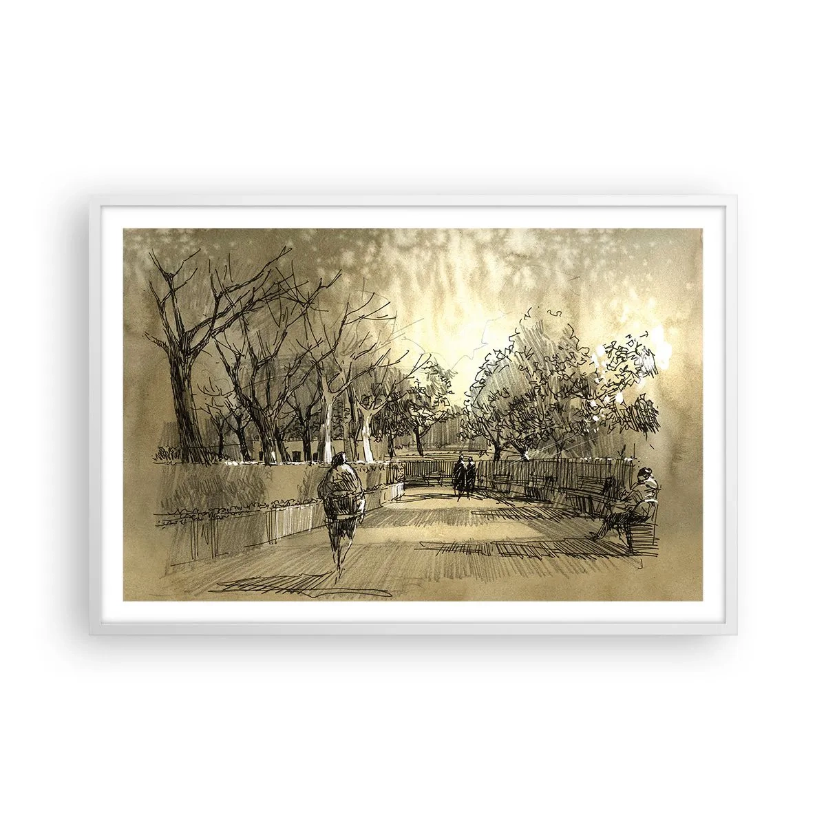 Plagát v bielom ráme - Pierkom zastavený okamih - 91x61 cm