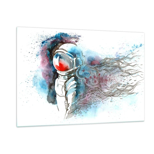 Obraz na skle - Sám s vesmírom - 120x80 cm