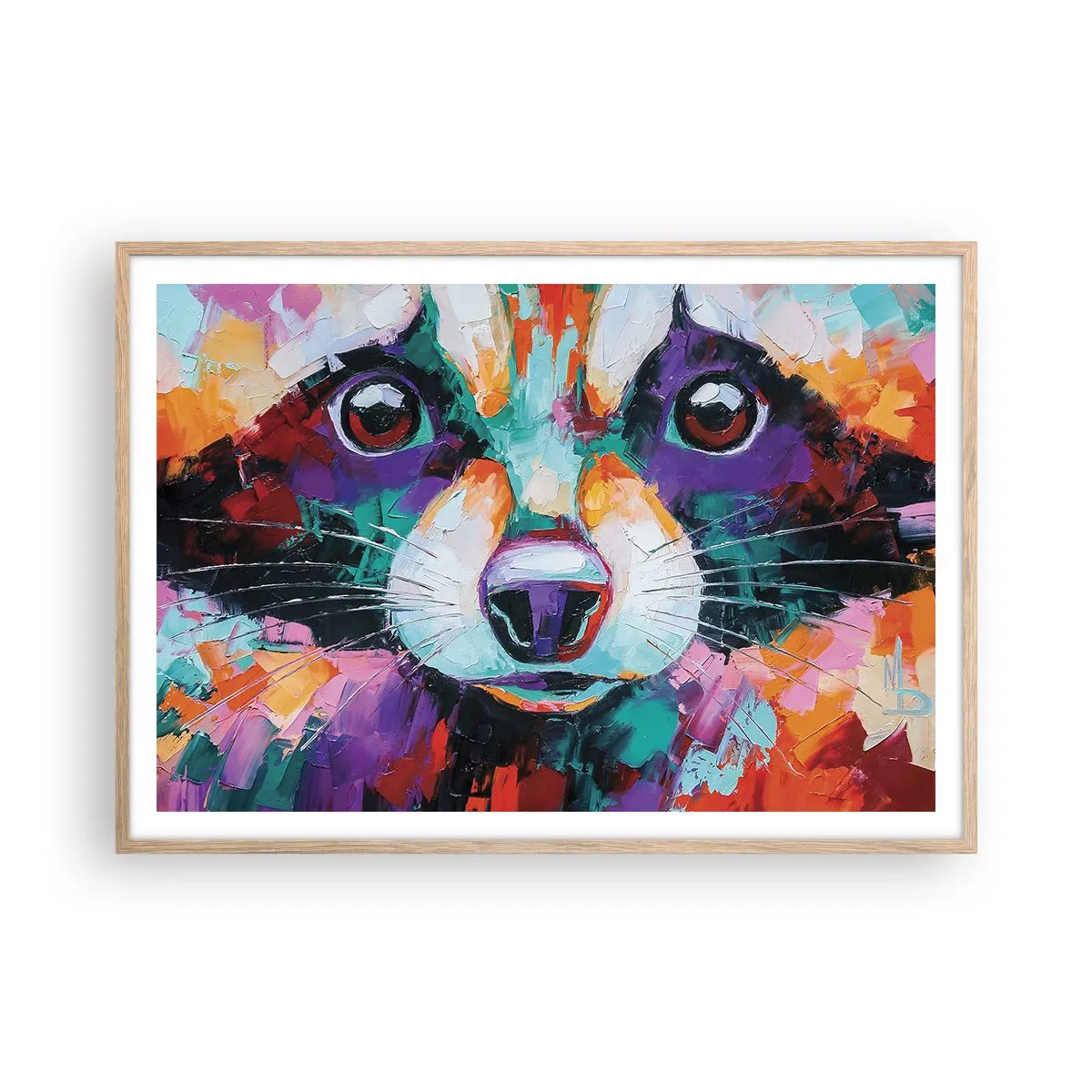 Plagát v ráme zo svetlého duba - Iba dobré emócie - 100x70 cm