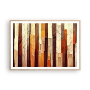 Plagát v ráme zo svetlého duba - Hymna lesných stromov - 100x70 cm