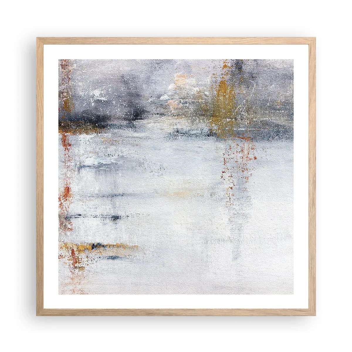 Plagát v ráme zo svetlého duba - Za závojom vzduchu - 60x60 cm