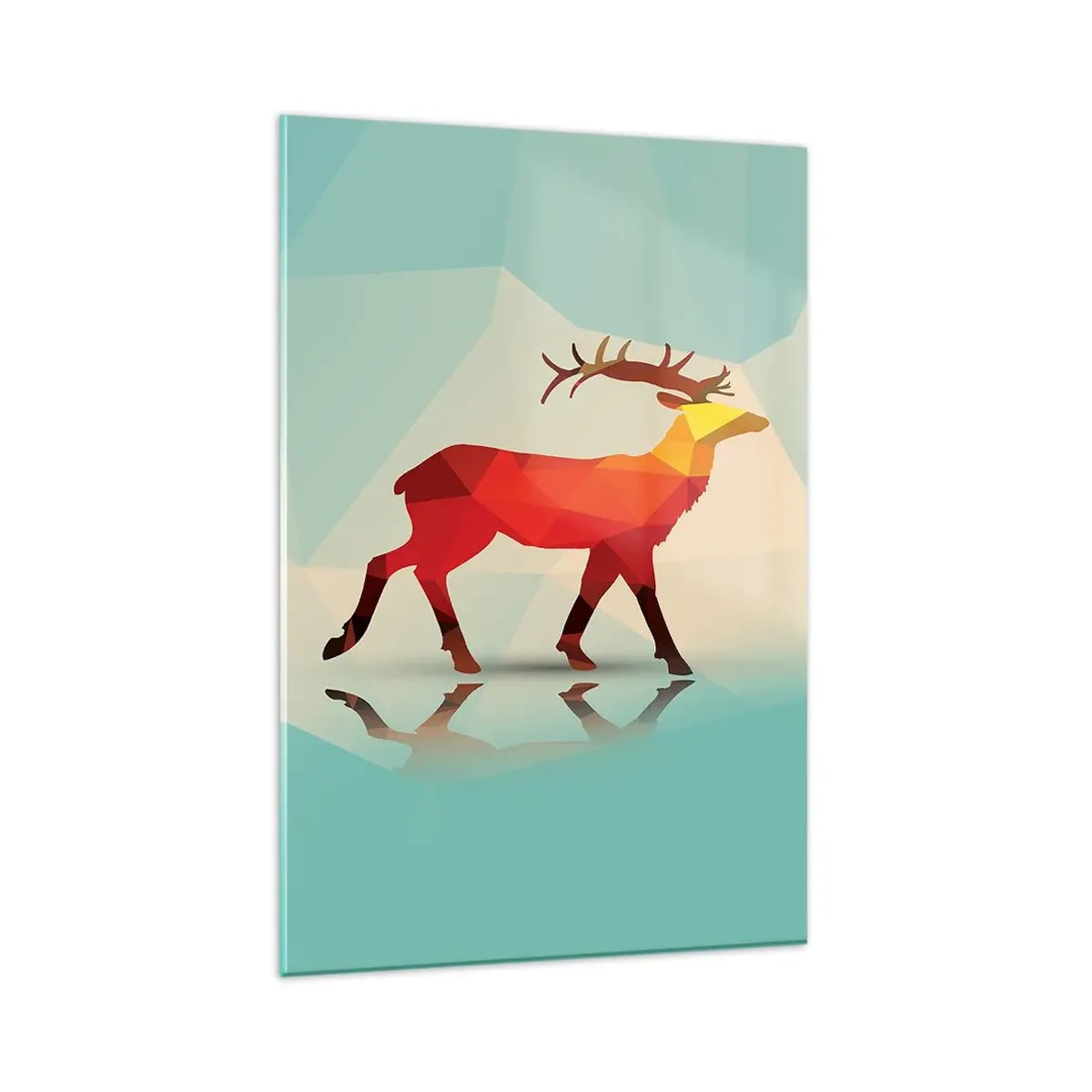 Obraz na skle - Geometrický jeleň - 80x120 cm