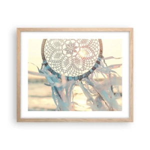 Plagát v ráme zo svetlého duba - Čipkový totem - 50x40 cm