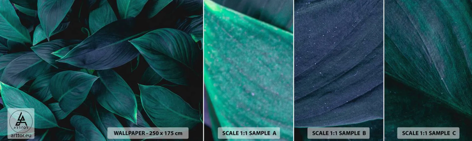 Vzorka samolepiacej fototapety Deluxe Sticker - Zeleň sama o sebe - Listy, Príroda, Botanika - 100x30 cm