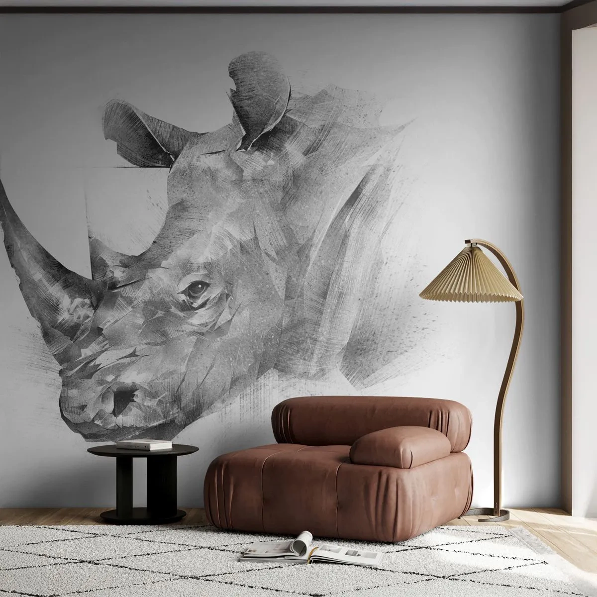 Fototapeta Standard Eco - Africký portrét - Abstrakcia, Nosorožec, Zvieratá - 250x175 cm
