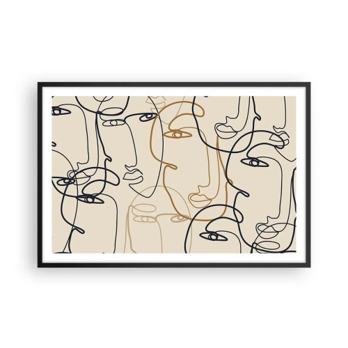Plagát v čiernom ráme - Portrét znásobený - 91x61 cm