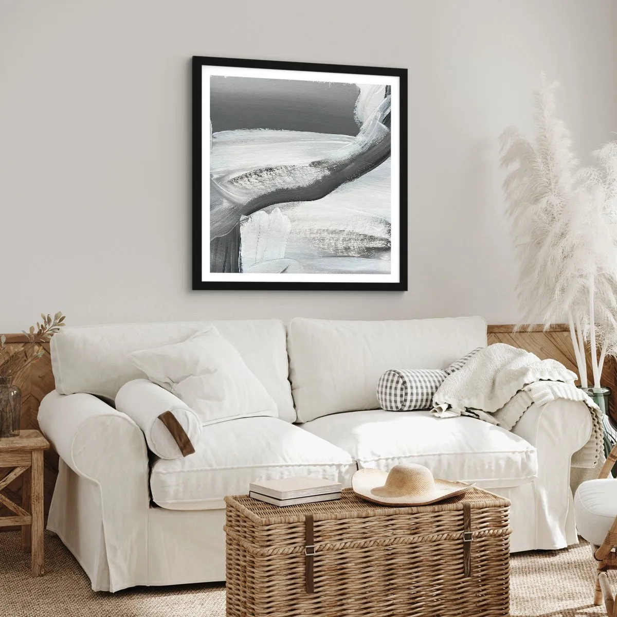 Plagát v čiernom ráme - Pevným pohybom - 40x40 cm