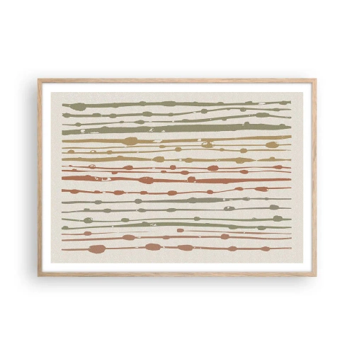 Plagát v ráme zo svetlého duba - Hudobný záznam farieb - 100x70 cm