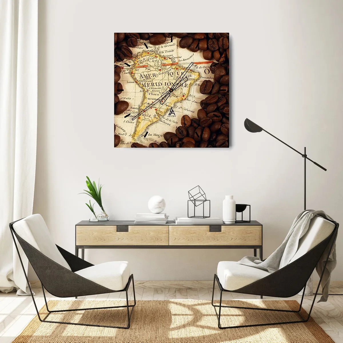 Nástenné hodiny - Odkiaľ je najlepšia káva? - 30x30 cm