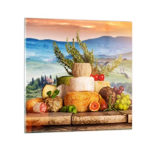 Obraz na skle - Talianska radosť zo života - 50x50 cm