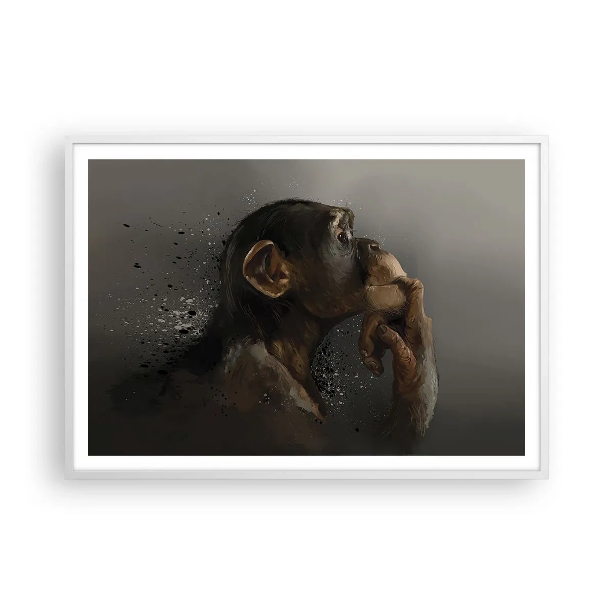 Plagát v bielom ráme - Určite mysliteľ - 100x70 cm